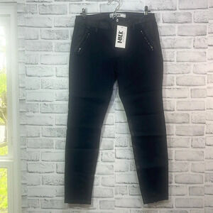 MILK Denim Black Coated Skinny Jeans Zipper Back Ankle  NWT 30